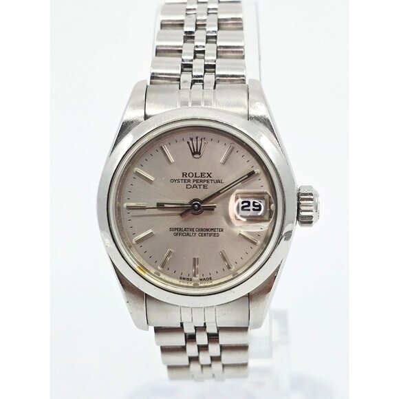 1987 Rolex Date 69160 Lady Stainless Steel Silver Dial with Jubilee Band Watch - Picture 1 of 14